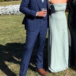 Birdy Grey Soft Blue Draped Dress